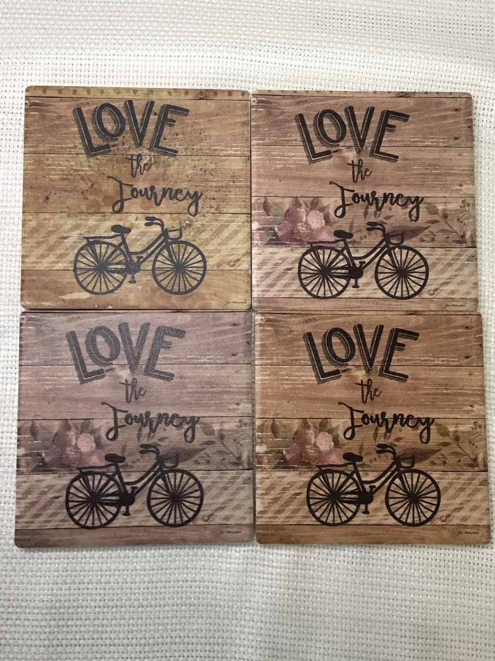 Set Of 4 Thirsty- Stone 'Love the Journey' Ceramic Coasters